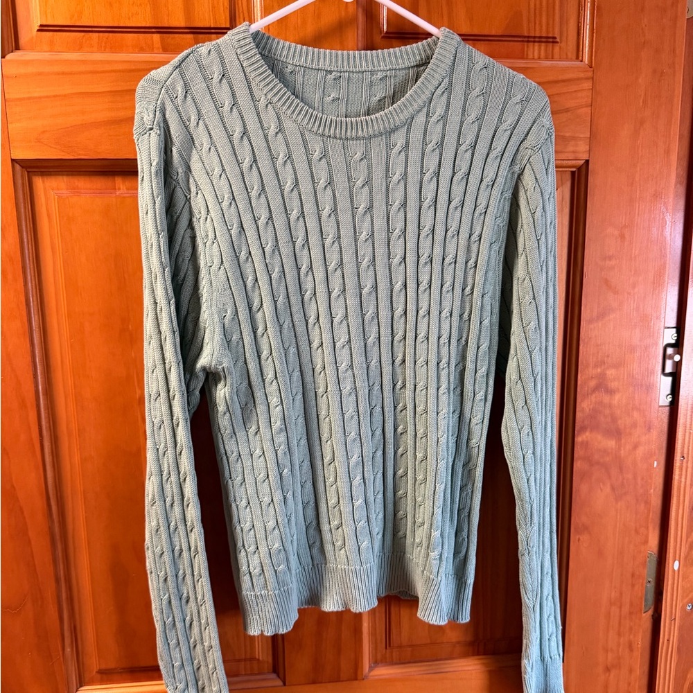 Cable Knit Sweater in Light Green